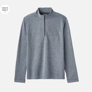 Rhone Commuter 1/4 Zip - L - Gray Heather